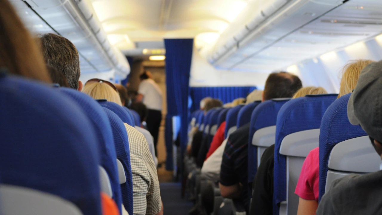 Vliegtuig passagiers reizigers vakantie