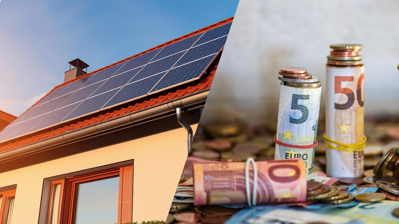 Zonnepanelen op huis en euro's centen