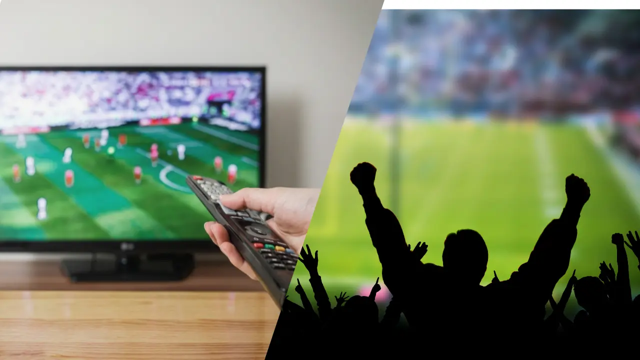 Voetbalwedstrijd tv kijken juichen