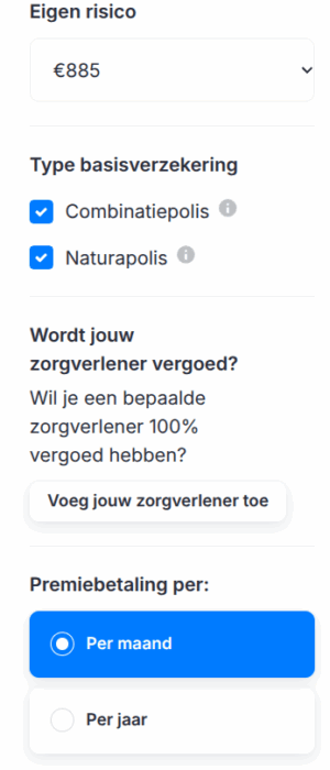 Zorgverleners selecteren