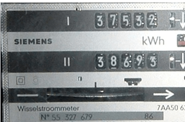 Elektriciteitsmeter met 2 telwerken aflezen