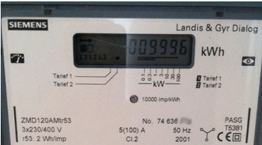 Elektriciteitsmeter met 1 telwerk aflezen